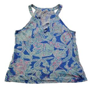 Lilly Pulitzer Arya Tank Into the Deep Women's M Halter Lightweight Resort Beach